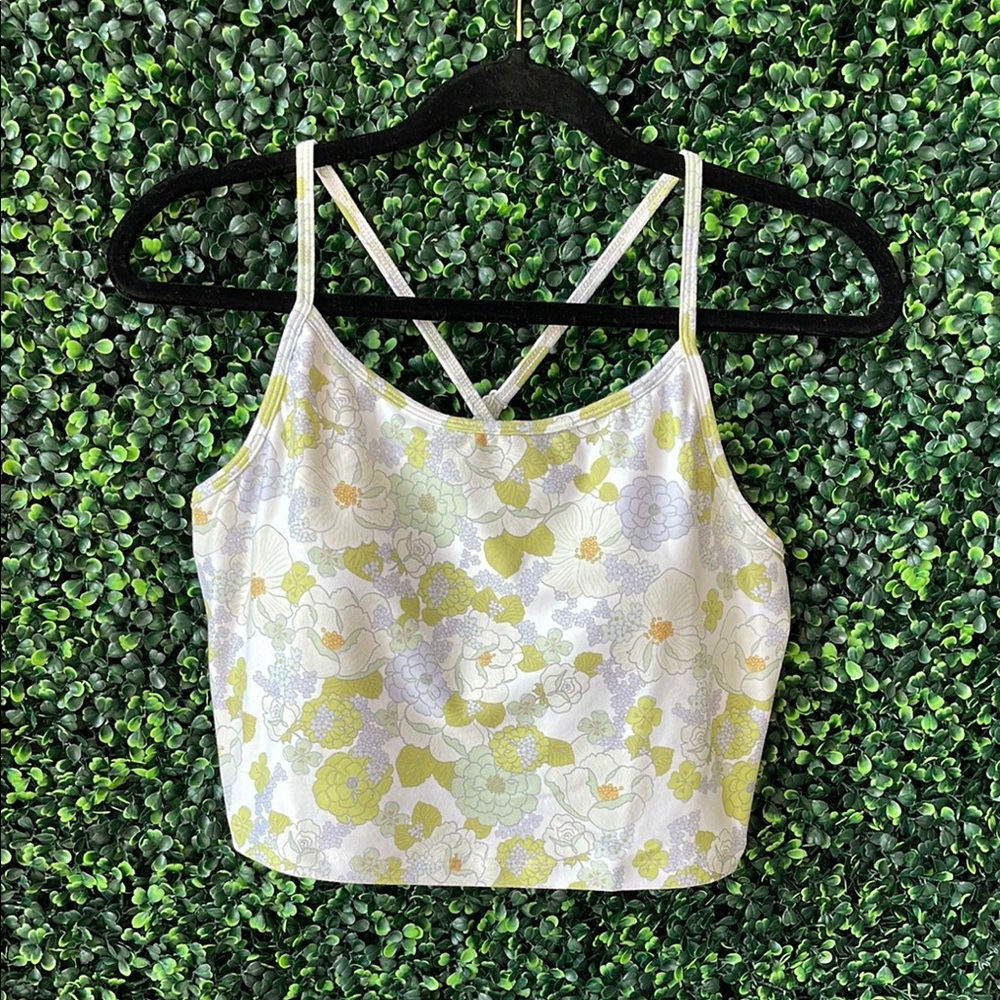 Yellow and Green Fitted Crop Camisole